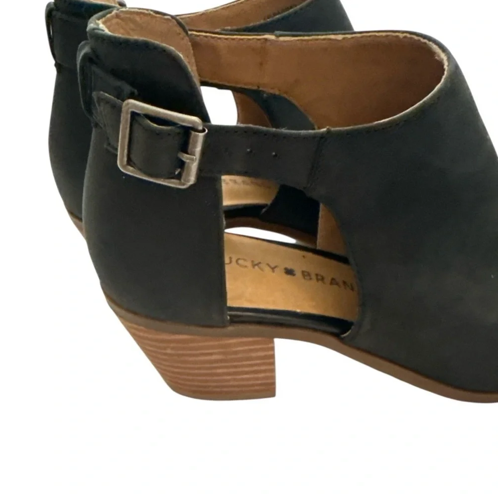 Lucky Brand Black Open-Toe Block Heel Sandal/Bootie/Mule - Women’s Size 8 - Picture 10 of 10